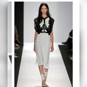 BCBG RUNWAY black white laced midi dress prestine